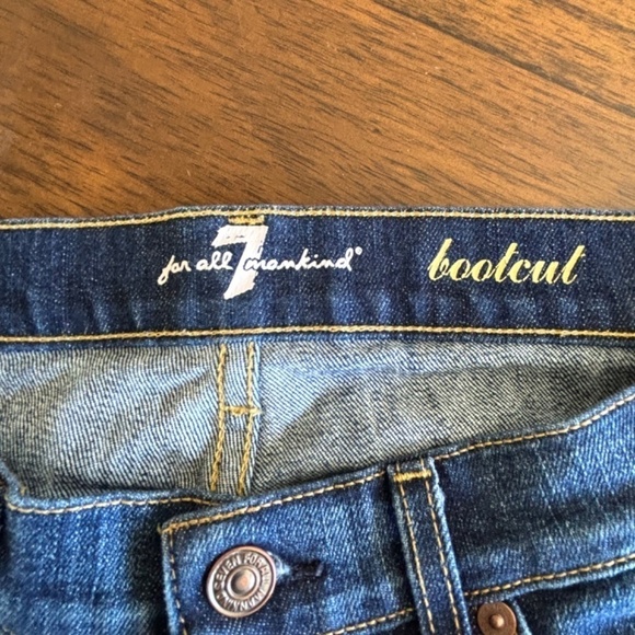 7 for all mankind bootcut jeans size 28 (altered length) medium wash made in USA - Picture 6 of 14